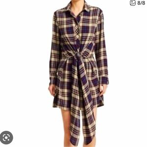 Rag & Bone Felicia Tie Waist Shirt Plaid Long Sleeve M NWOT
